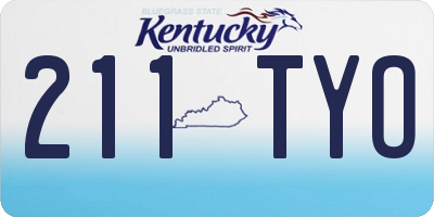 KY license plate 211TYO