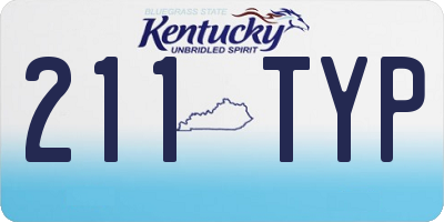 KY license plate 211TYP
