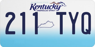 KY license plate 211TYQ