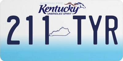 KY license plate 211TYR