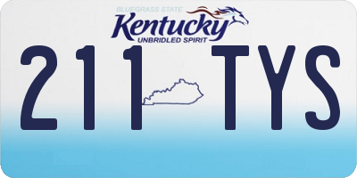 KY license plate 211TYS