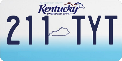 KY license plate 211TYT
