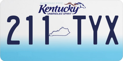 KY license plate 211TYX