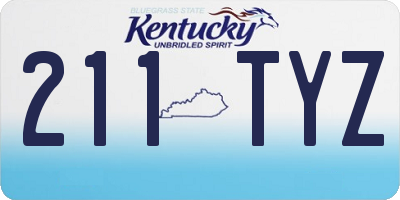 KY license plate 211TYZ