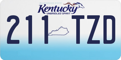 KY license plate 211TZD