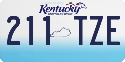 KY license plate 211TZE