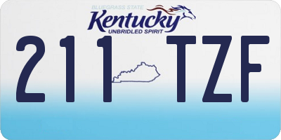 KY license plate 211TZF