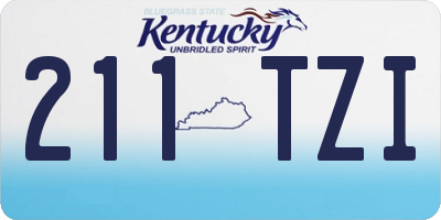KY license plate 211TZI