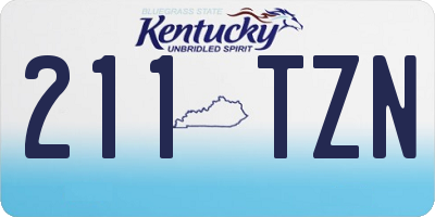 KY license plate 211TZN