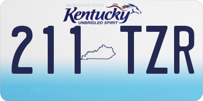 KY license plate 211TZR
