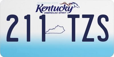 KY license plate 211TZS