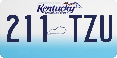 KY license plate 211TZU