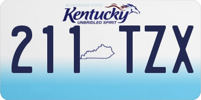 KY license plate 211TZX