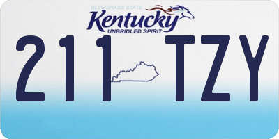 KY license plate 211TZY