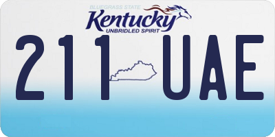 KY license plate 211UAE