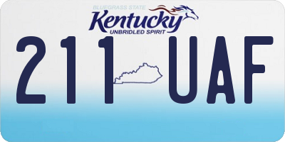KY license plate 211UAF
