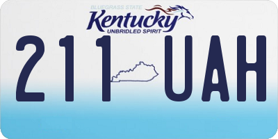 KY license plate 211UAH
