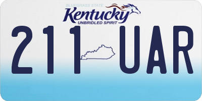 KY license plate 211UAR