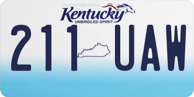 KY license plate 211UAW