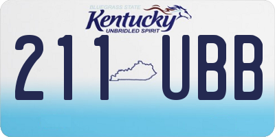 KY license plate 211UBB