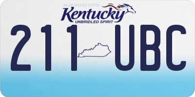 KY license plate 211UBC