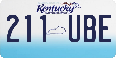KY license plate 211UBE