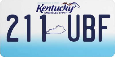 KY license plate 211UBF