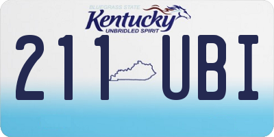 KY license plate 211UBI