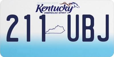 KY license plate 211UBJ