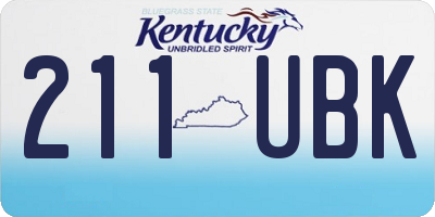 KY license plate 211UBK