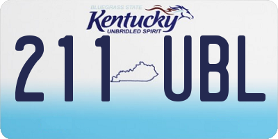 KY license plate 211UBL