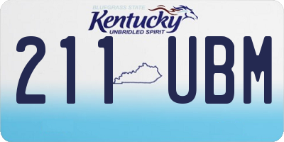KY license plate 211UBM