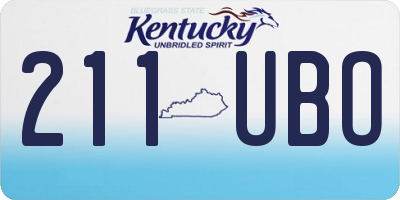 KY license plate 211UBO