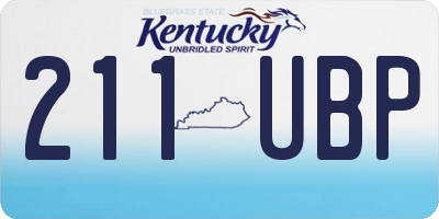 KY license plate 211UBP