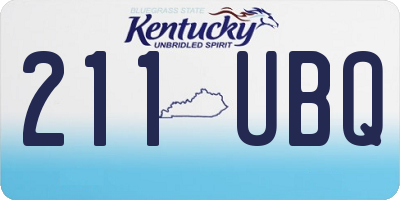 KY license plate 211UBQ