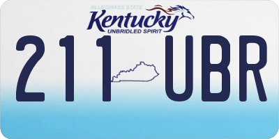 KY license plate 211UBR