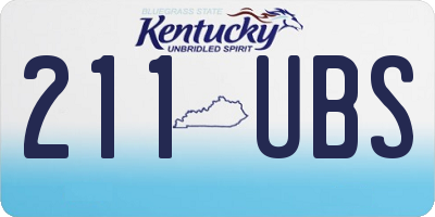 KY license plate 211UBS