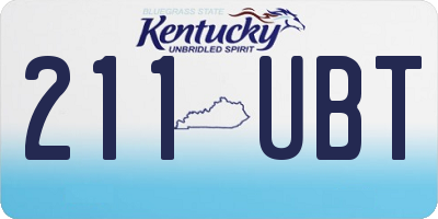 KY license plate 211UBT