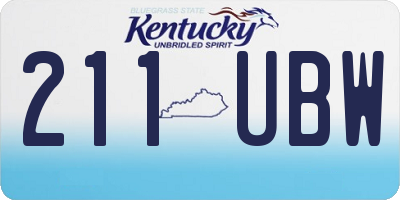 KY license plate 211UBW