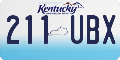 KY license plate 211UBX