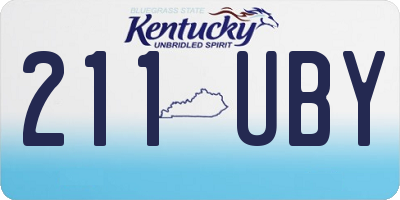 KY license plate 211UBY