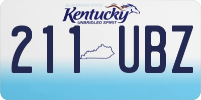 KY license plate 211UBZ