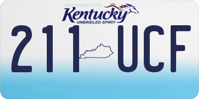 KY license plate 211UCF