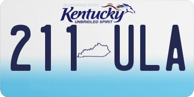 KY license plate 211ULA