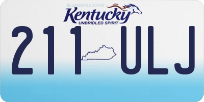 KY license plate 211ULJ