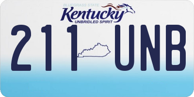 KY license plate 211UNB
