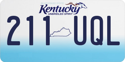 KY license plate 211UQL