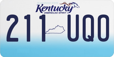 KY license plate 211UQO