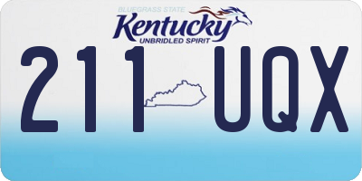 KY license plate 211UQX