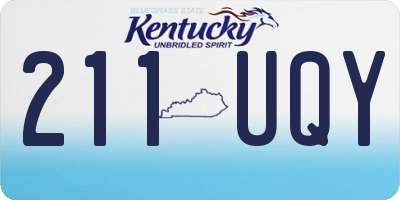 KY license plate 211UQY